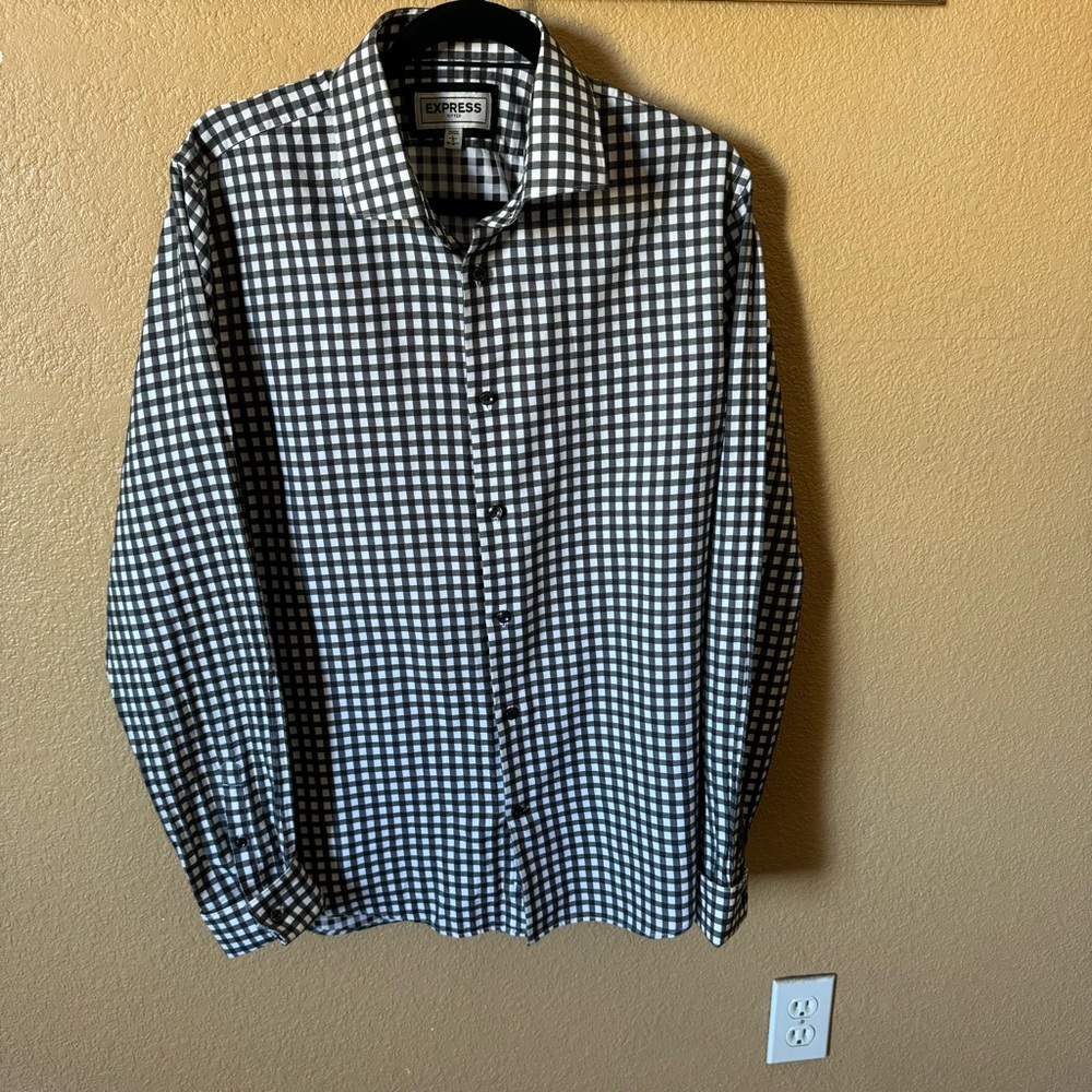 Express checkard dress shirt EUC